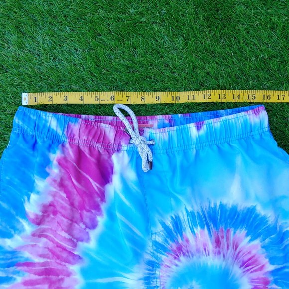 Excellent Used Condition Men's ENDLESS SUMMER Blue Tie Dye Board Shorts Size XL - Picture 6 of 12